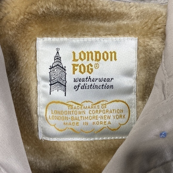 Vintage London Fog Blue Faux Fur Lined Jacket Size 12 Regular 80s - Picture 3 of 14